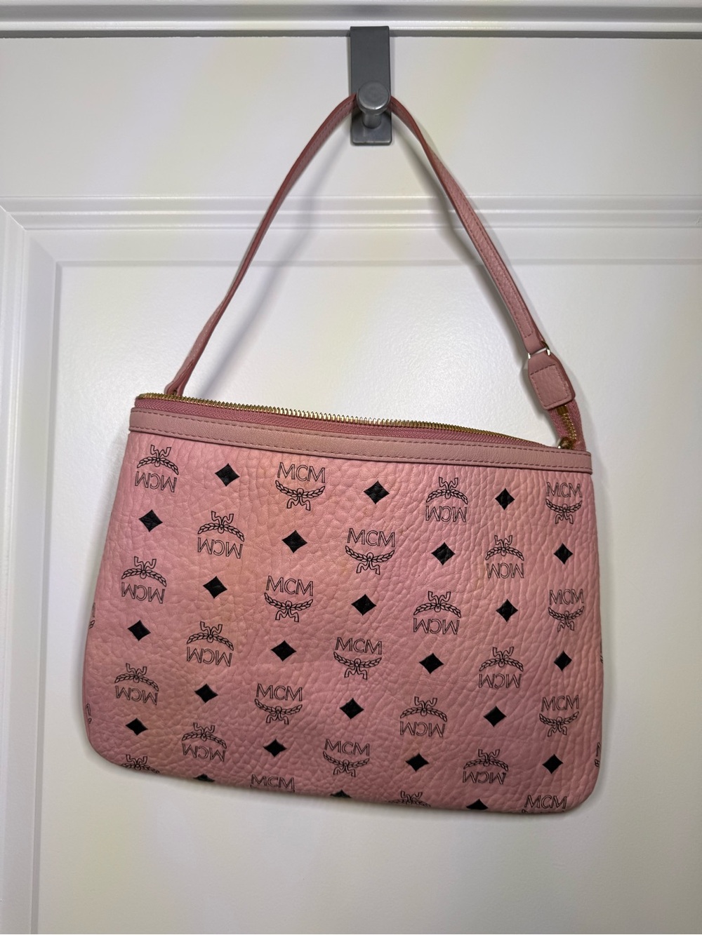 MCM Pink Visetos Tote with Detachable Pouch - Picture 8 of 16